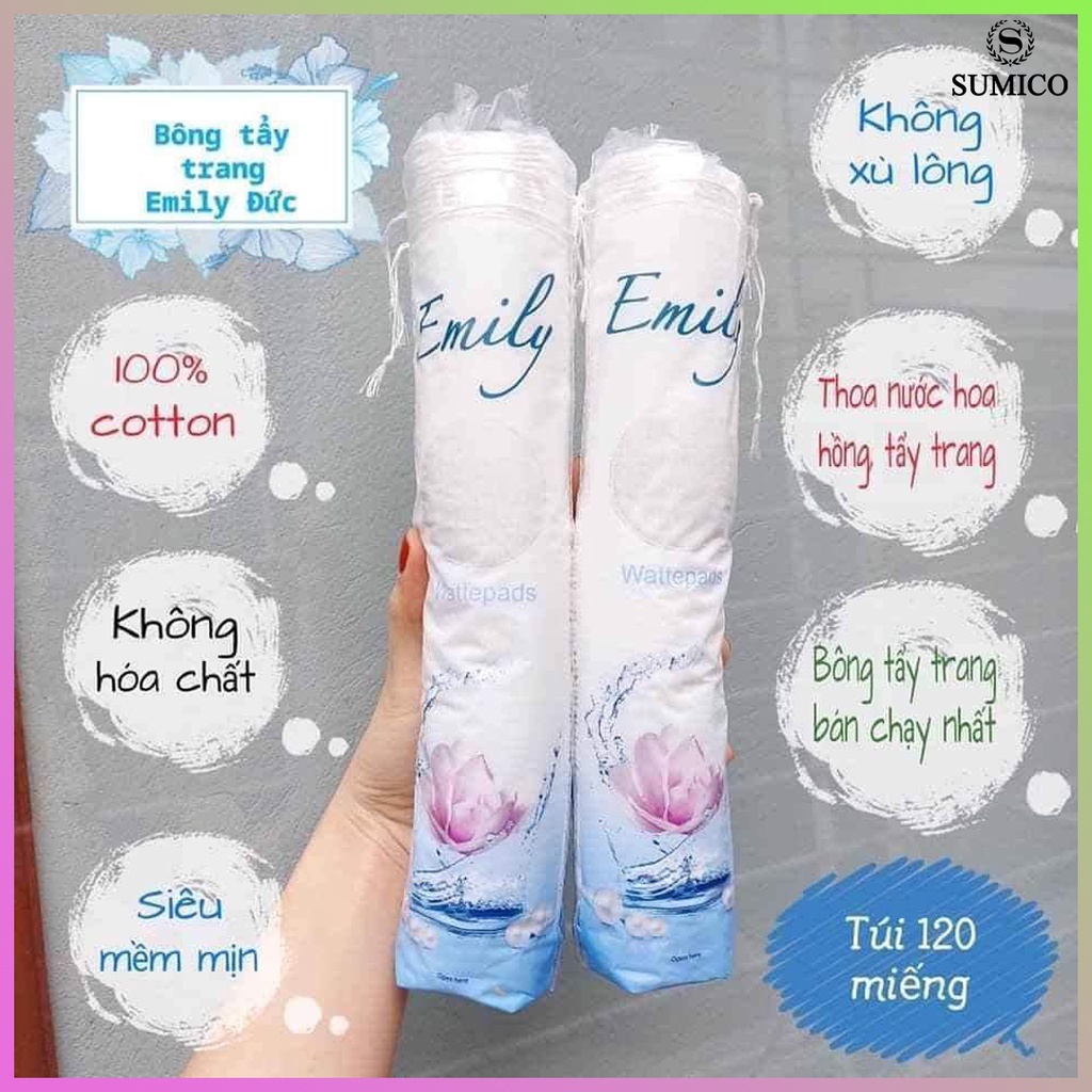 Bông Tẩy Trang Emily Cotton Hàng Đức 120 miếng