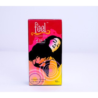 Bao Cao Su Feel 4 in 1 Gân, Gai, Kéo Dài Thời Gian Hộp 12 Chiếc