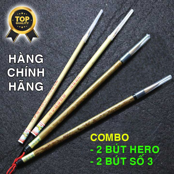02 Bút lông Hero + 02 Bút Con cọp số 3