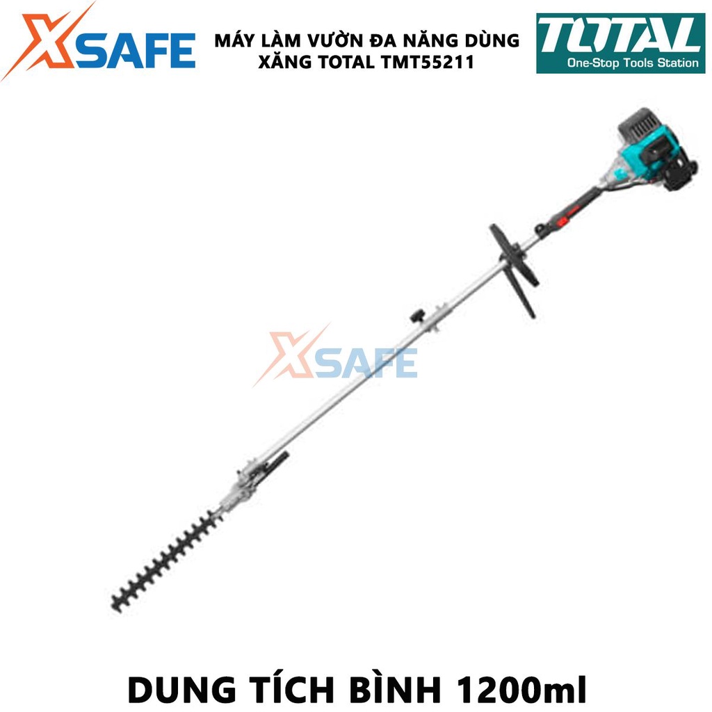 Máy làm vườn đa năng dùng xăng TOTAL TMT55211 động cơ 2 thì mạnh mẽ, dung tích bình nhiên liệu 1200ml kèm nhiều phụ kiện