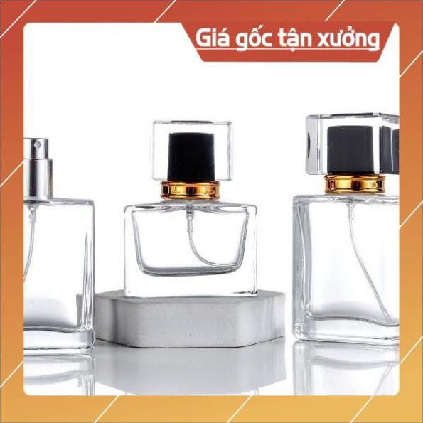 Vỏ chai lọ chiết nước hoa 30ml,50ml hcn Nắp Đen đựng dầu thơm , phụ kiện du lịch