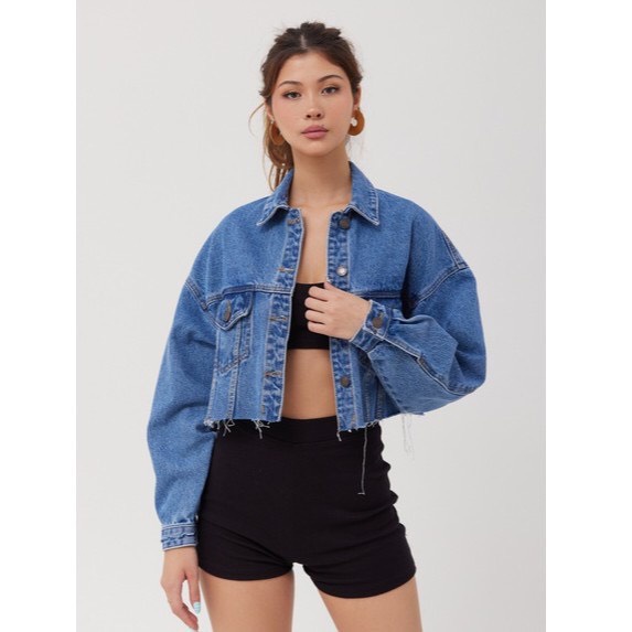 Áo Khoác Jean Croptop Chất Sofm
