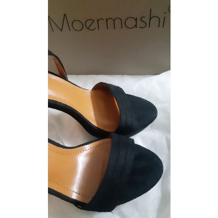 Giày cao gót size 35 da nhung quai cài nơ kiểu sau gót 10cm sang chảnh
