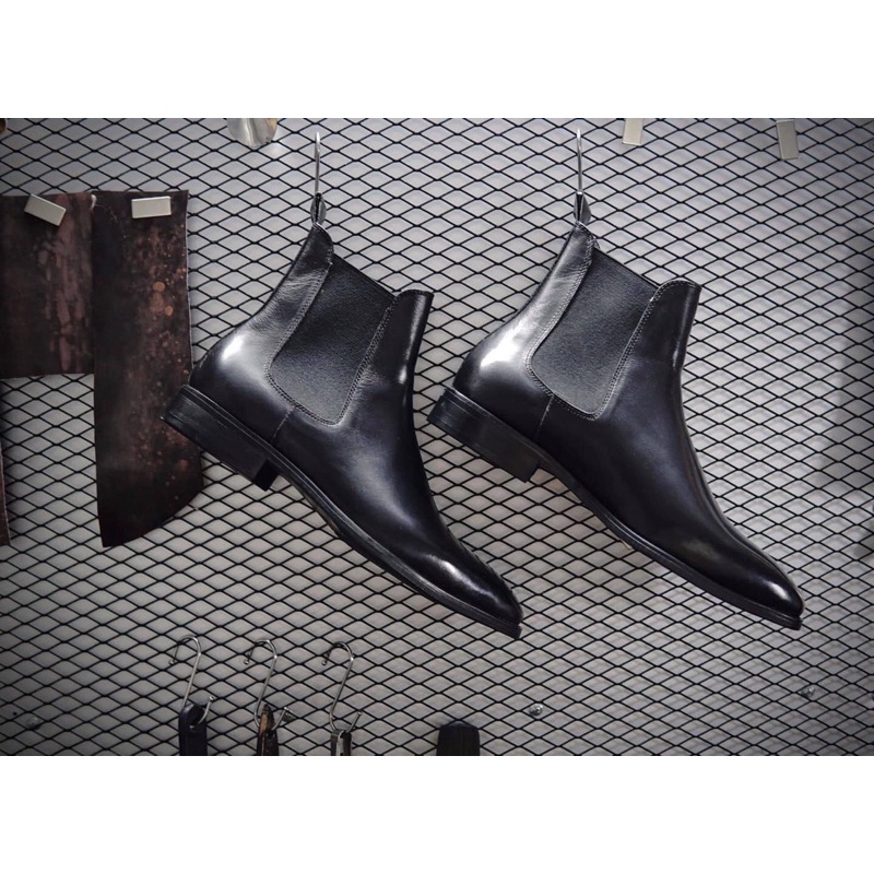 [ FREE SHIP ] Giày chelsea boot da bò cao 6cm