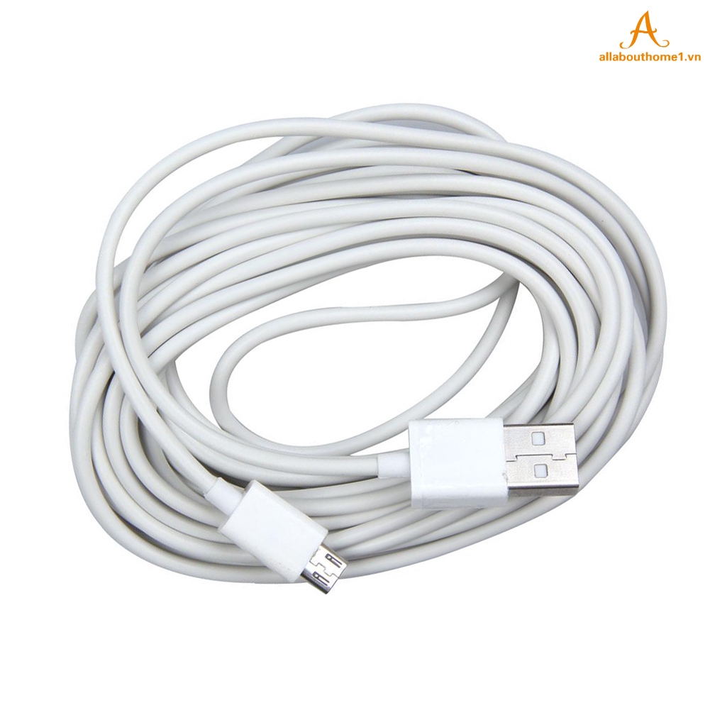 5M Micro USB Charging Data Cable Adapter for Samsung White 