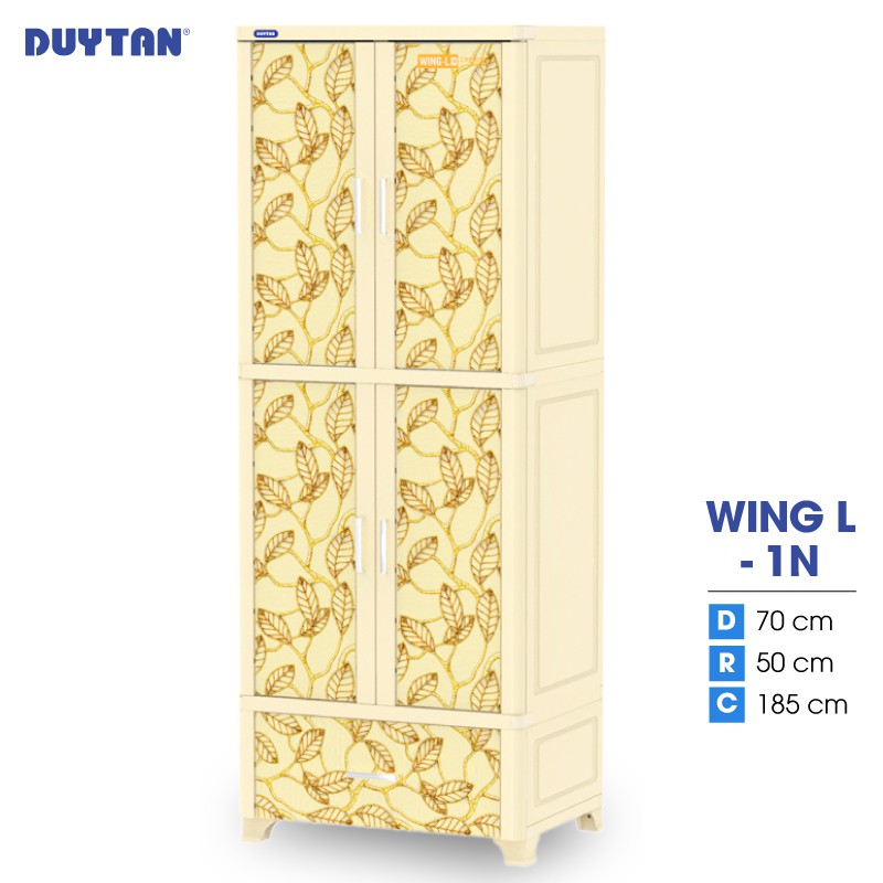 Tủ nhựa DUY TÂN Wing L-1N 2 cửa 1 ngăn (70 x 50 x 185 cm) - 09347