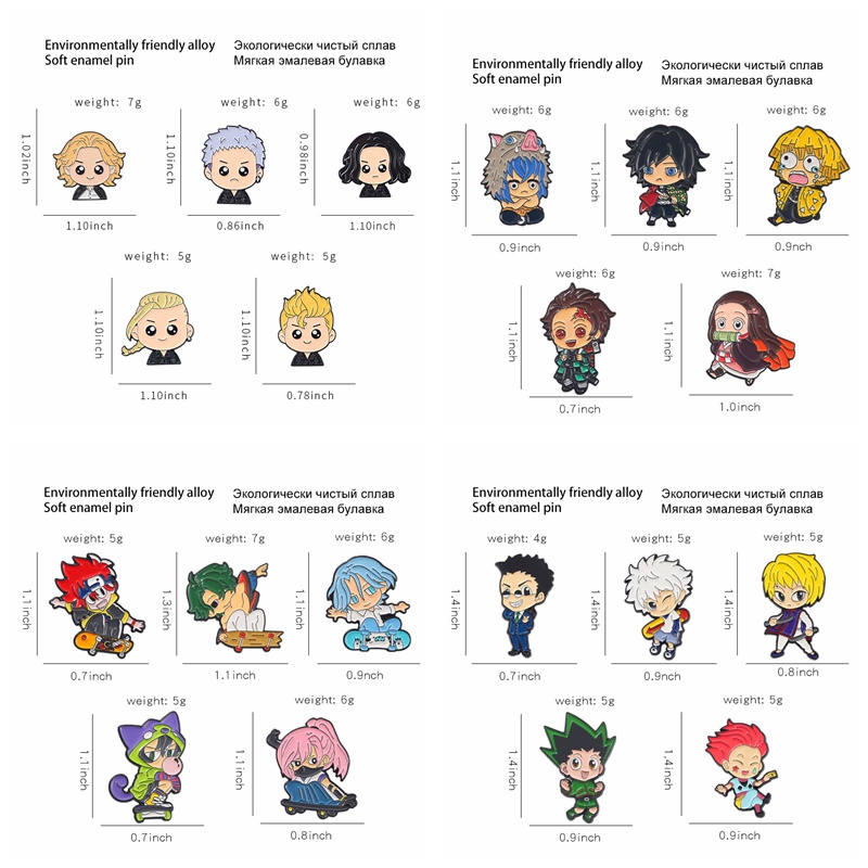 Set 5 Ghim Cài Áo Phong Cách Anime Độc Đáo