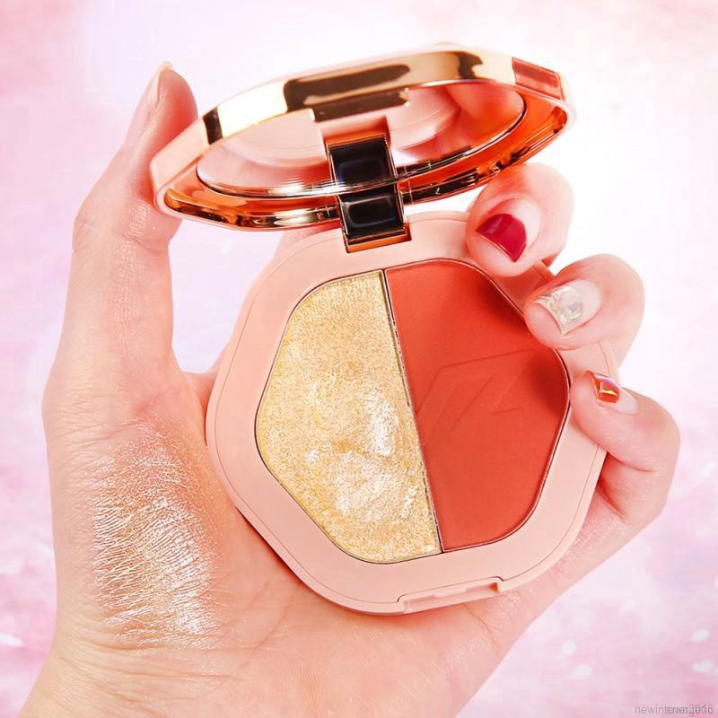 [Hàng mới về] Hộp phấn má hồng màu lì/nhũ sáng bóng 2 cách sử dụng lâu trôi | BigBuy360 - bigbuy360.vn