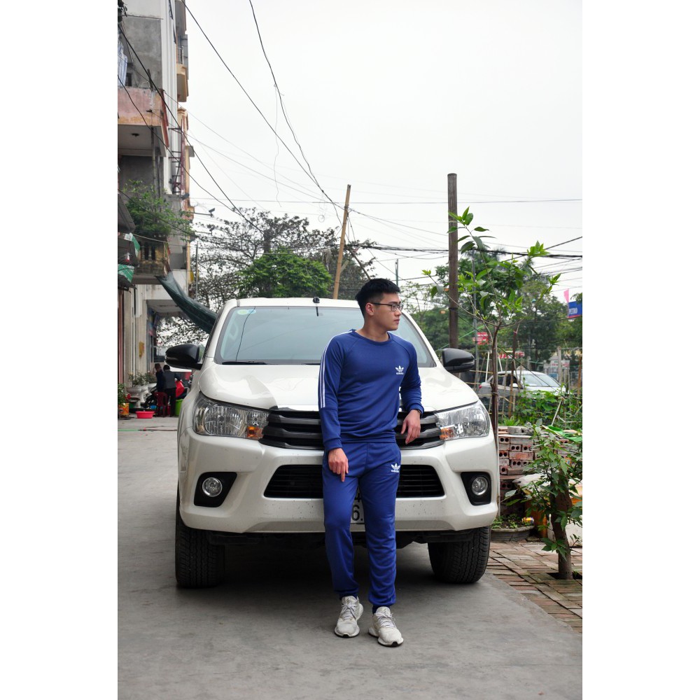 Bộ thể thao nam nỉ thu đông 3 màu, sz 45-75kg 2 sọc tay | BigBuy360 - bigbuy360.vn