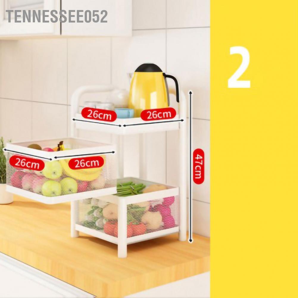 Tennessee052 Kitchen Storage Rotatable Rack Stable Metal Revolving Basket with Wheels for Fruit Vegetable