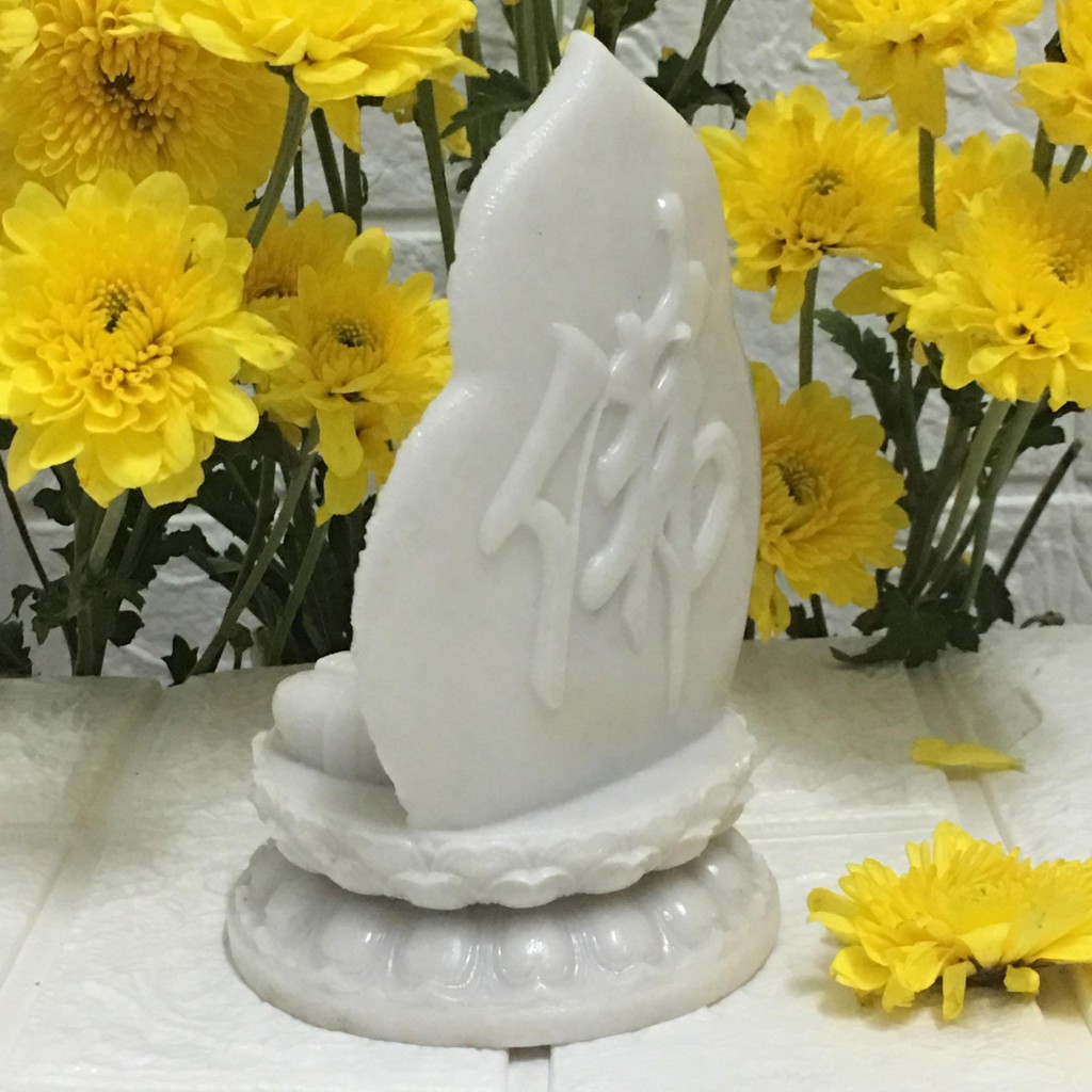Tượng Phật A Di Đà màu trắng cao 15 cm x 9 x 9 cm