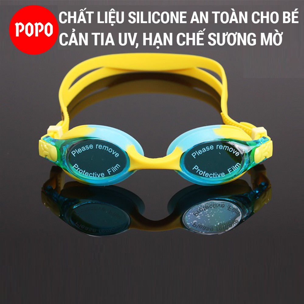 Kính bơi trẻ em POPO 1150 mắt kiếng cản tia UV, bảo vệ mắt dùng được cho bé từ 3 tuổi