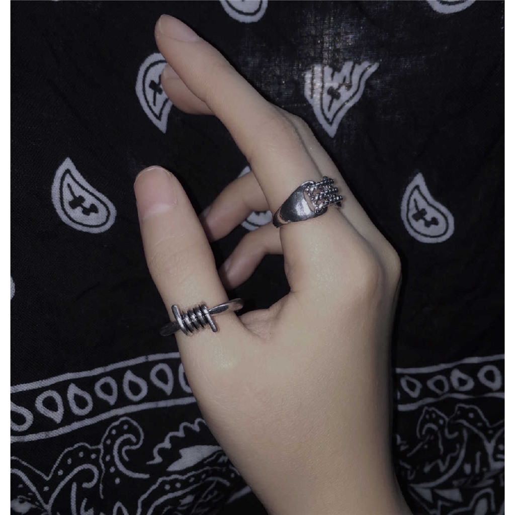 Nhẫn thép titan phong cách Hàn Quốc đơn giản và sành điệu dành cho cặp đôi