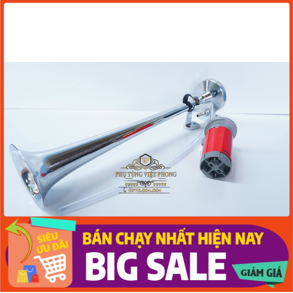 Còi tự sinh hơi ô tô dài 45cm điện 12v - 24V