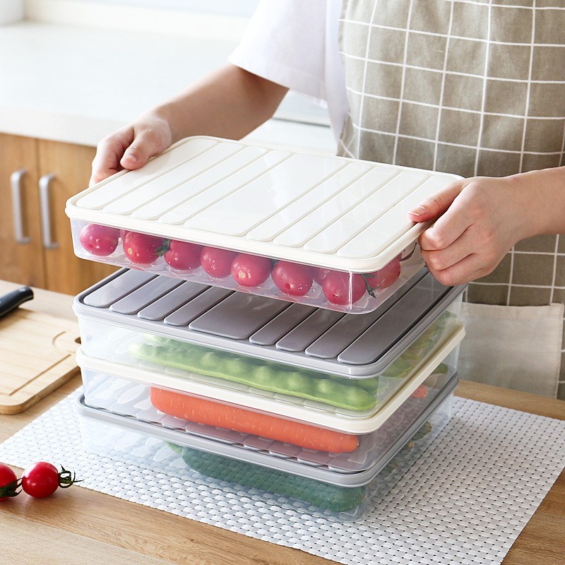 Hộp Đựng Bánh Bao / Thực Phẩm Tươi Trong Tủ Lạnh Có Nắp Đậy Tiện Lợi
