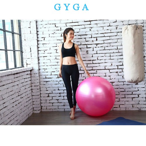 Bóng tập yoga gym cao cấp 55cm, 65cm, 75cm dày 2mm dầy chắc chắn chống nổ GYGA