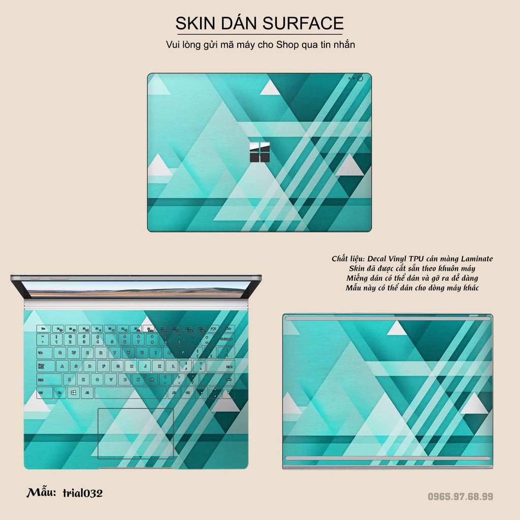 Skin dán Surface in hình Đa giác bộ 6 (inbox mã máy cho Shop)