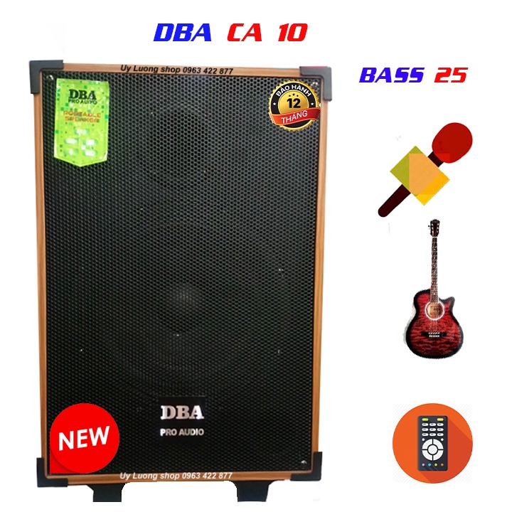 Loa kéo cao cấp karaoke DBA CA10 bass 25 âm thanh pro, tặng 2 míc xịn
