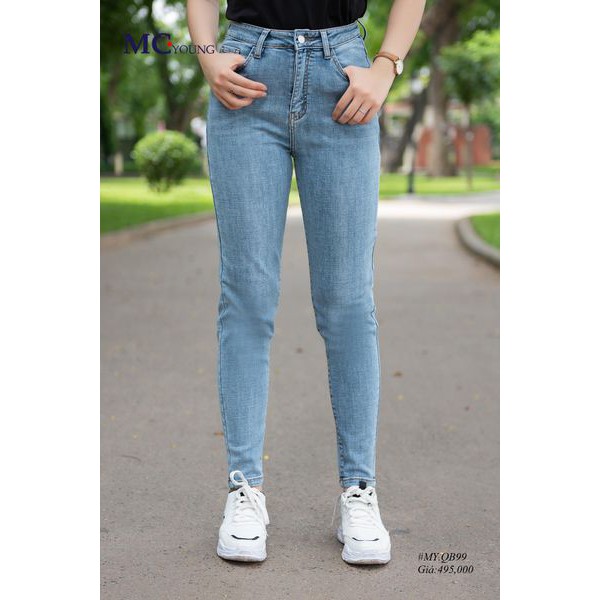 Quần Jeans Skinny QB99 MC Fashion Màu Xanh Nhạt Co Giãn Không Bai Màu Khi Sử Dụng