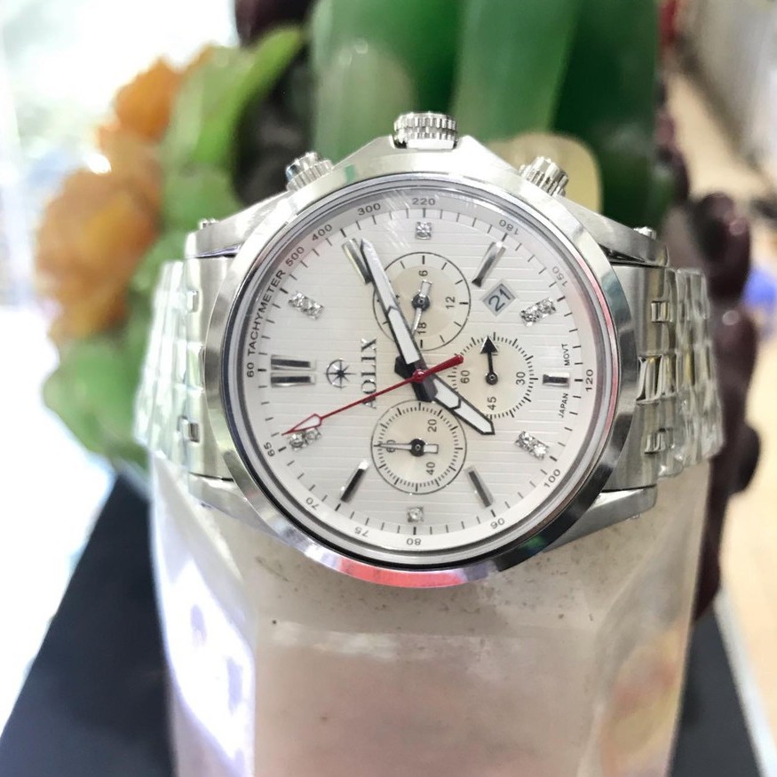 Đồng hồ nam AOLIX 7050G 6 Kim, full hộp chính hãng, kính sapphire chống xước chống nước tốt