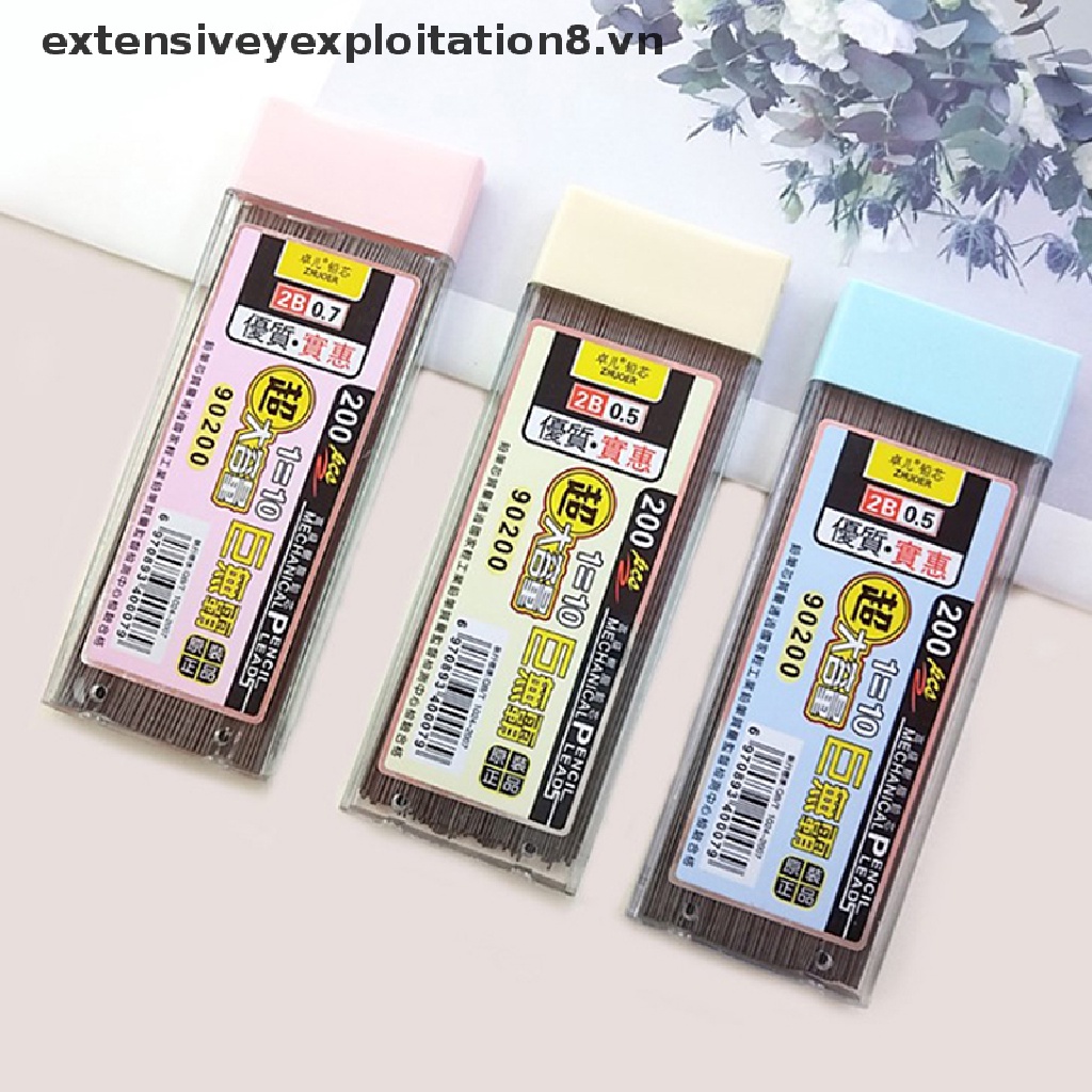 Bộ 200 cái ngòi bút chì graphite 2B cho bút chì bấm tự động mới