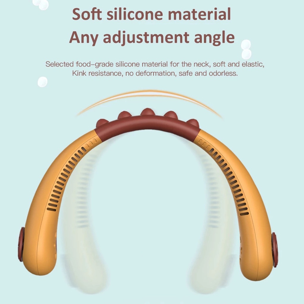 Quạt Thể Thao Đeo Cổ Không Cánh Sạc Usb Tiện Dụng