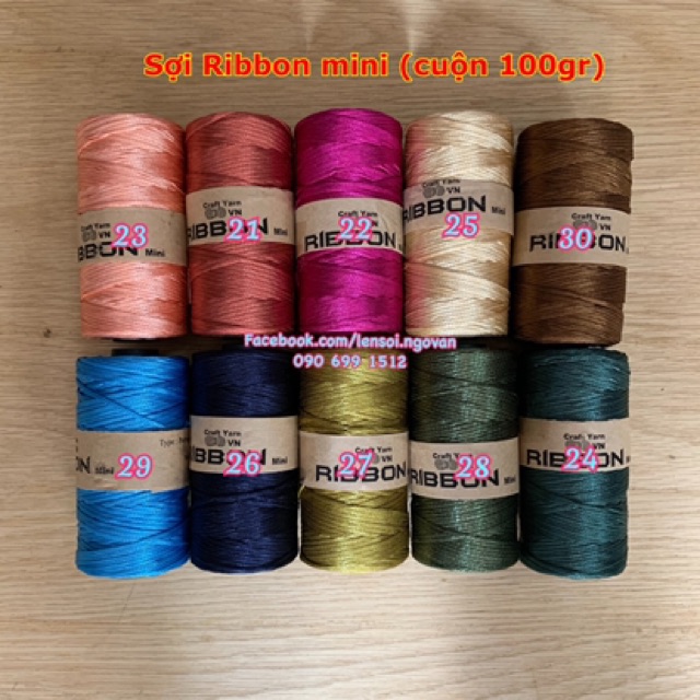 Sợi Ribbon mini 2mm Craftyarn VN (cuộn 100gr)
