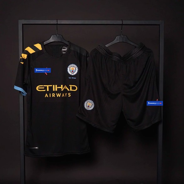 Áo đấu Man City sân khách 2019-2020 đen, áo Manchester City đen sân khách 2019/2020 - Bản SF (Thái Lan)