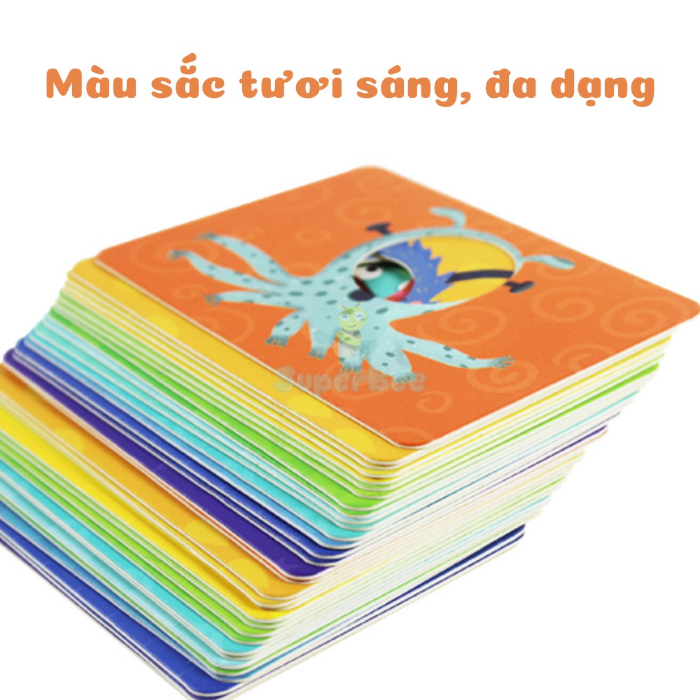 Thẻ Bài Ghép Hình Động Vật Độc Đáo, Thẻ Học Thông Minh, Đồ Chơi SuperBee Nhận Biết Phát Triển Tư Duy