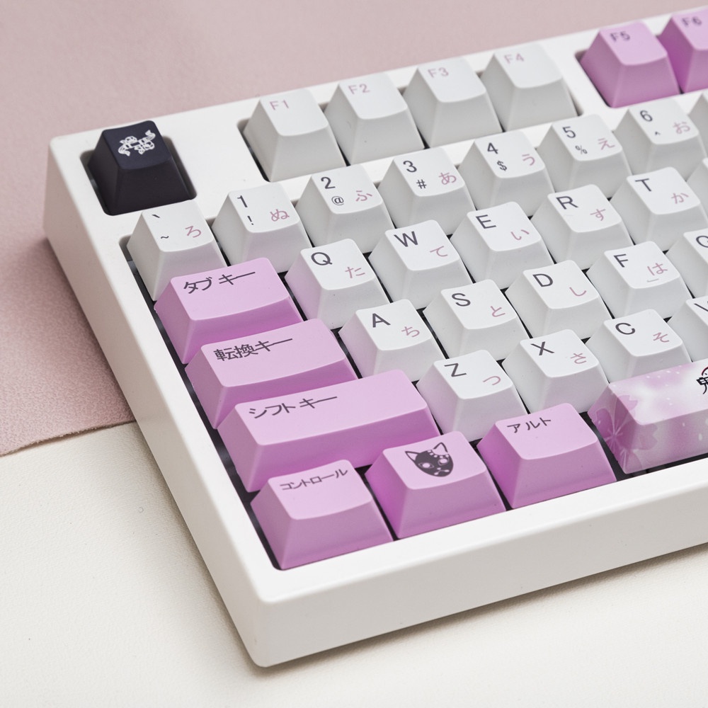 135 Phím Kamado Nezuko Keycaps Cherry Profile Demon Slayer Pink Anime PBT Dye Sub Bàn phím cơ học Keycap