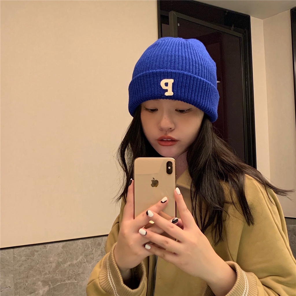 Mũ Nón len Beanie chữ P form unisex nam nữ phong cách Hàn Quốc - ML13