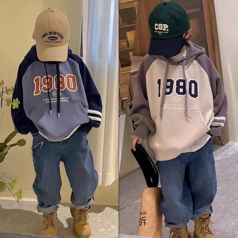 Áo Hoodie Chui Đầu In Kỹ Thuật Số Thời Trang Cho Bé Trai Và Bé Gái