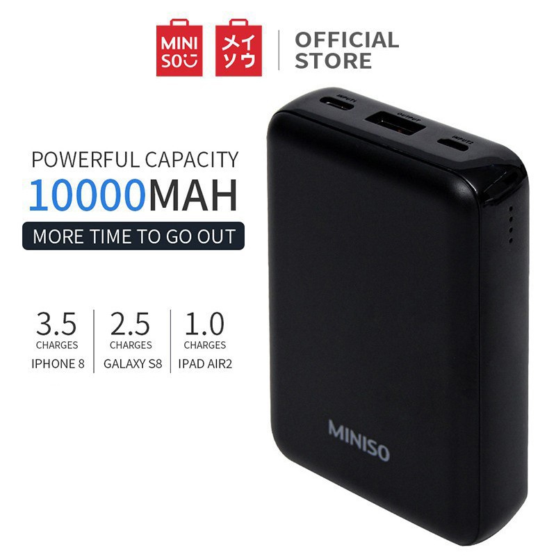 Sạc dự phòng nhỏ gọn Miniso 10000mAh (Nhiều màu) - Hàng chính hãng S034