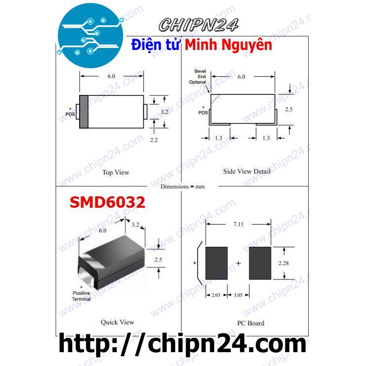 [2 CON] Tụ Tantalum Dán SMD6032 10uf 16V 106C