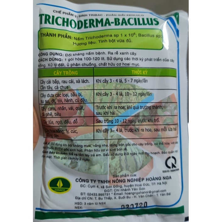 Combo 3 gói Nấm Trichoderma 100g phòng diệt nấm gây nứt thân, xì mủ, vàng lá, thối rễ trên cây trồng