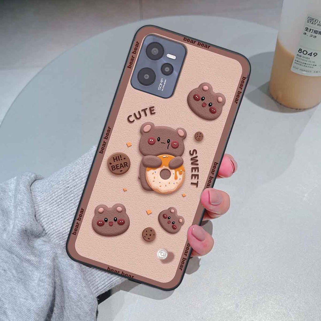 Ốp Realme C35 bear brick, gấu đáng yêu, dễ thương