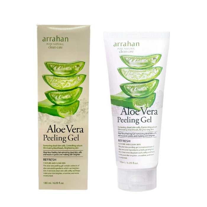 Tẩy Da Chết Trắng Da Arrahan Alovera Peeling Gel 180ml Chiết Suất Lô Hội