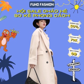 Áo khoác dạ nữ ép dáng dài thời trang hàn quốc thanh lịch fuho fashion 138