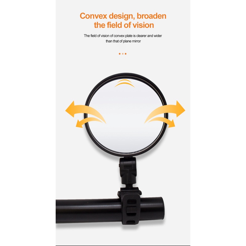 Circular bicycle rearview mirror can rotate and fold 360 degrees