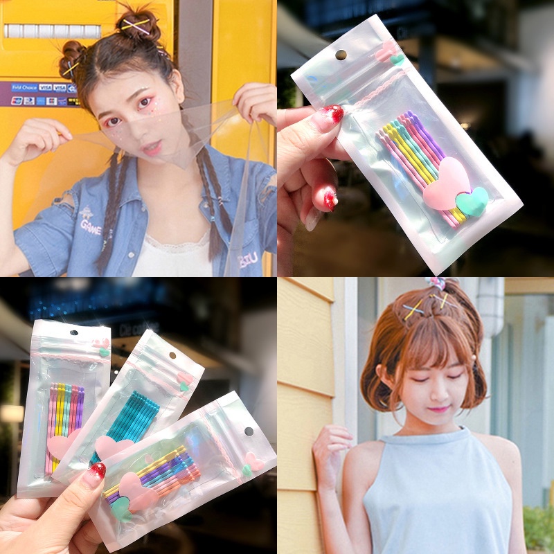 Set 10 Kẹp Tóc Nhỏ Xinh Màu Kẹo Tiện Dụng Cho Nữ