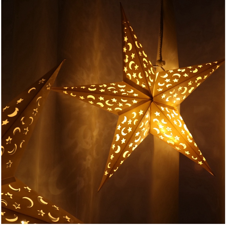 Ngôi sao trang trí mặt dây chuyền ngôi sao năm cánh trang trí nhà eid trang trí tiệc trang trí