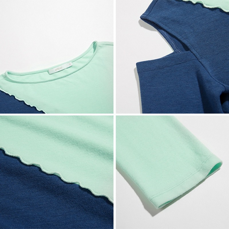 Áo thun cổ tròn tay dài hở vai hợp thời trang gợi cảm cho nữ