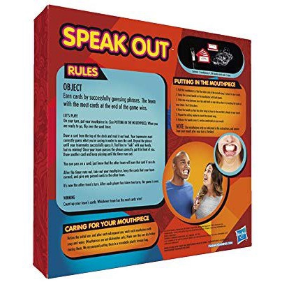 Hasbro Speak Out Game Combo 5 miếng Speak Out Banh Miệng Nói Luyện Giọng + 200 thẻ bài + 1 đồng hồ cát Legaxi PO01