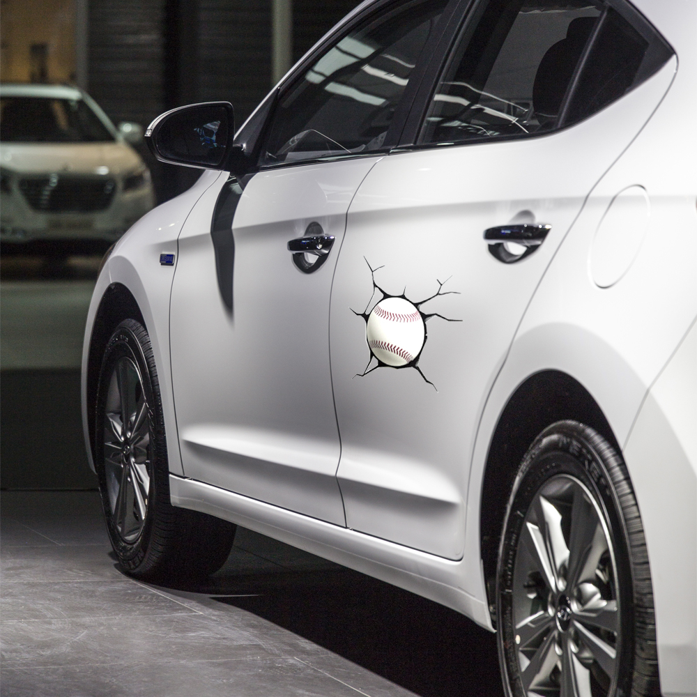 Miếng dán trang trí cửa sổ xe hơi in họa tiết bóng chày 3d độc đáo chống thấm nước