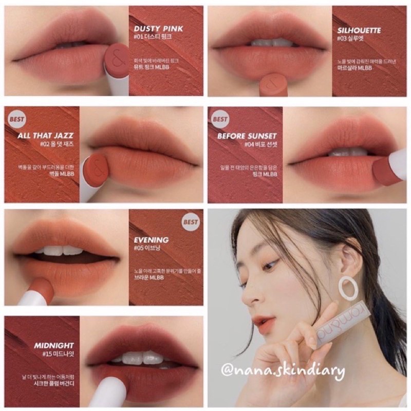 Son Thỏi Romand New Zero Matte Lipstick 3g