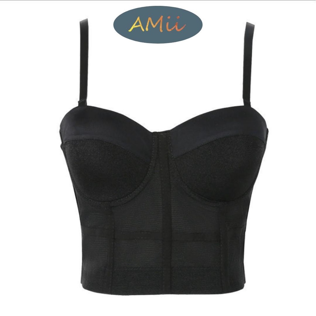 Áo Bra Không Dây Corset Vintage Amii Nâng Ngực Tạo Khe | Áo Lót Cài Sau Mặc Trong Phối Vest Gợi Cảm B002 | BigBuy360 - bigbuy360.vn
