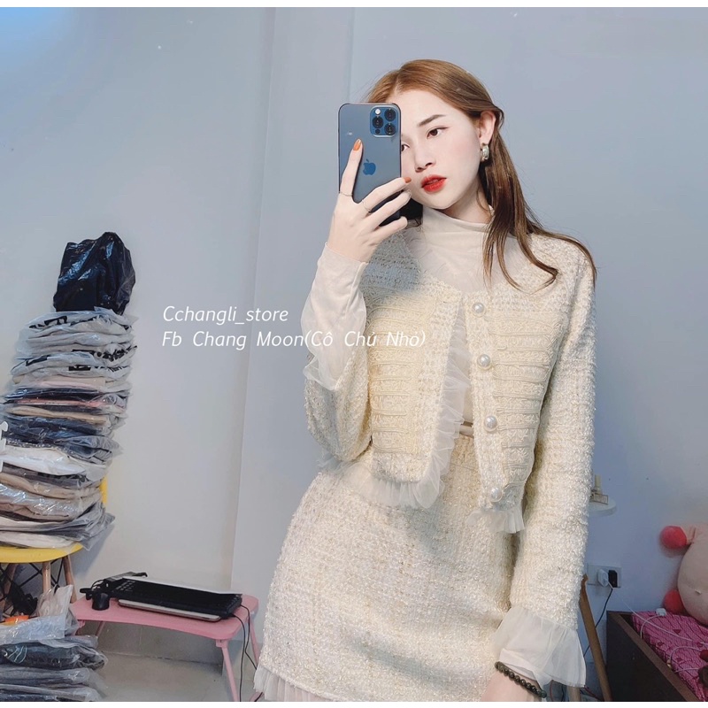 Set dạ tweed tiểu thư( ảnh thật shop chụp) | BigBuy360 - bigbuy360.vn