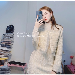 Set dạ tweed tiểu thư( ảnh thật shop chụp)
