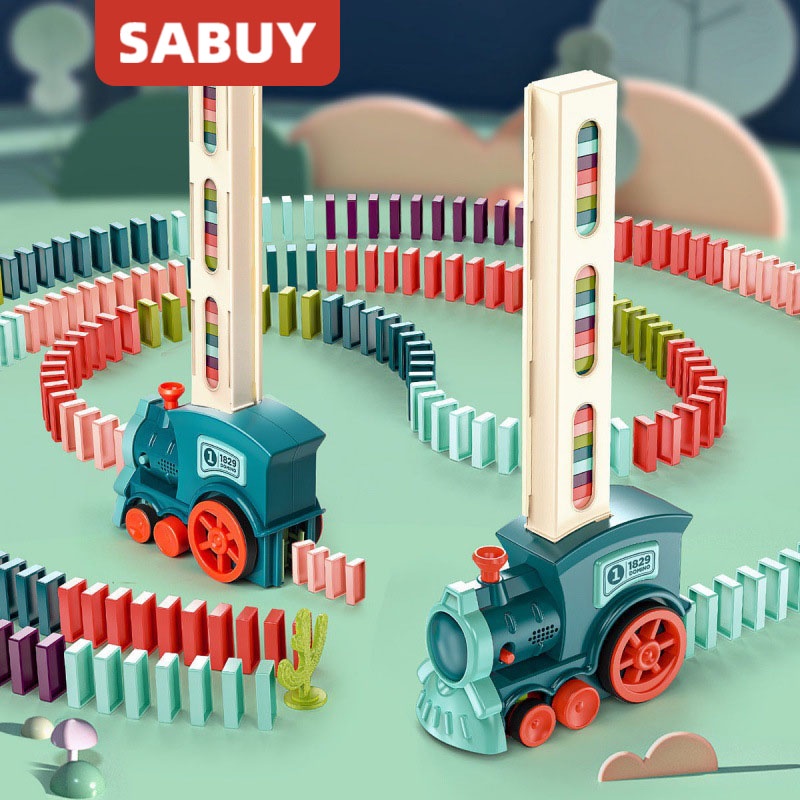 Bộ Đồ Chơi Lắp Ráp Xe Lửa Domino Tự Động Phát Triển Trí Tuệ Cho Bé