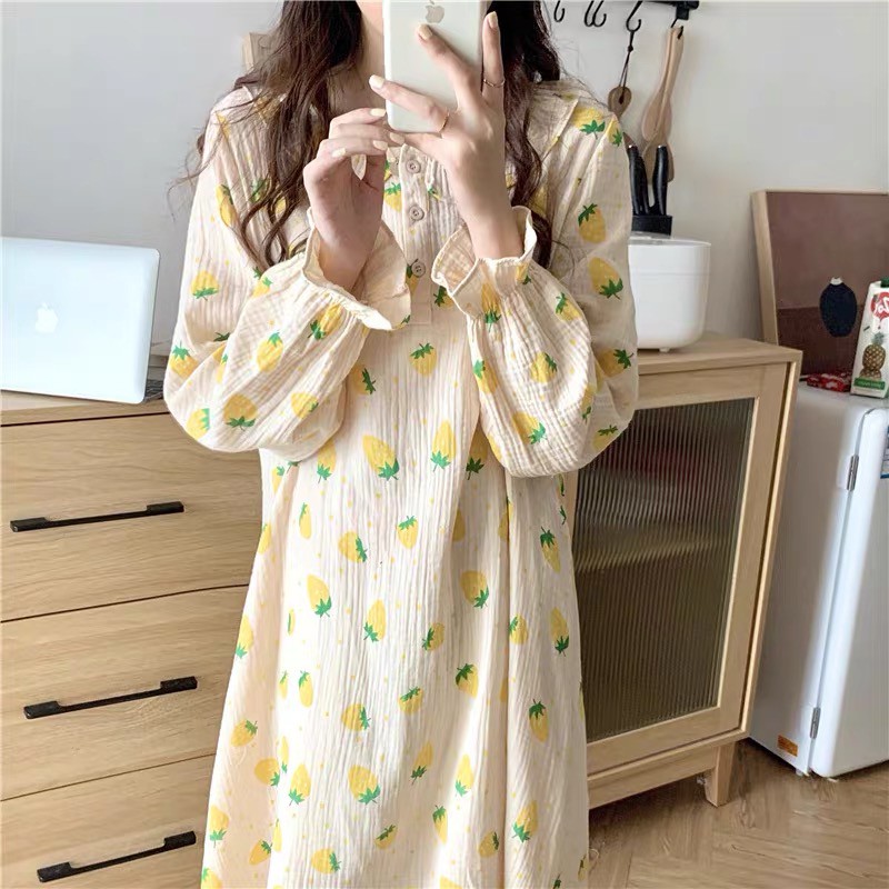 𝗺𝗶𝗲 𝘀𝘁𝘂𝗱𝗶𝗼 - Váy dài mặc nhà muslin cao cấp nhiều hoạ tiết dễ thương